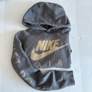 Nike air hoodie gray gold small